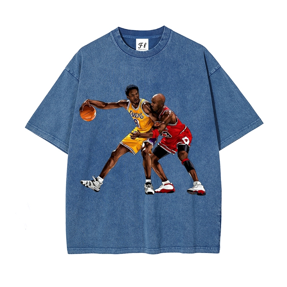 Unisex-Adult Ultra  Washed T-Shirt Graphic KOBE & JORDAN 