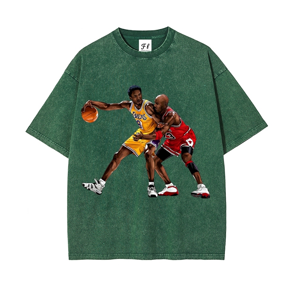 Unisex-Adult Ultra  Washed T-Shirt Graphic KOBE & JORDAN 