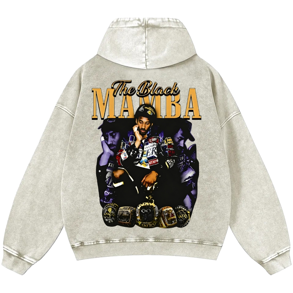 Unisex Casual Printed Double-sided Washed Hoodie 2512006005