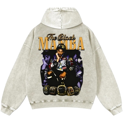 Unisex Casual Printed Double-sided Washed Hoodie 2512006005