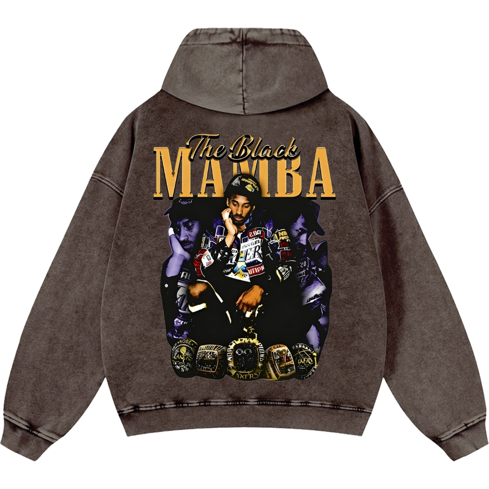 Unisex Casual Printed Double-sided Washed Hoodie 2512006005