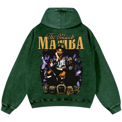 Unisex Casual Printed Double-sided Washed Hoodie 2512006005