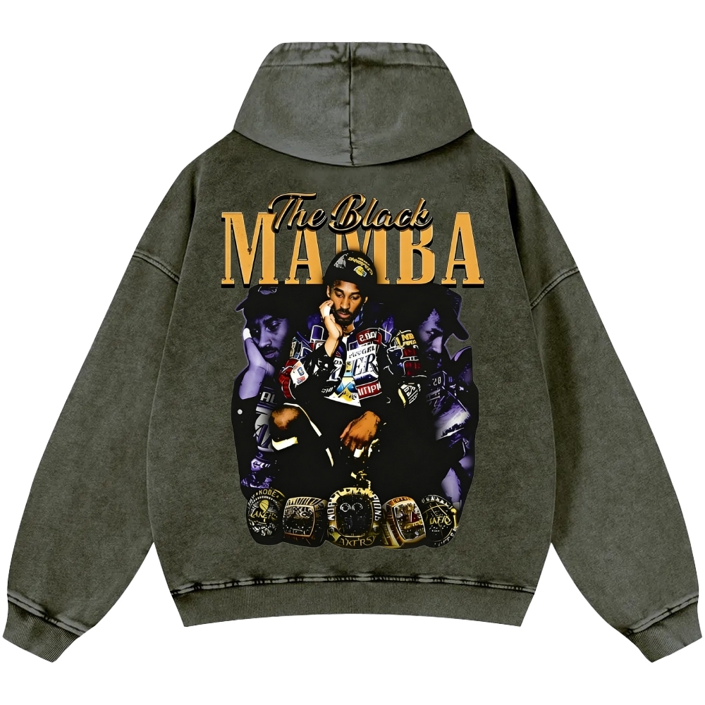 Unisex Casual Printed Double-sided Washed Hoodie 2512006005
