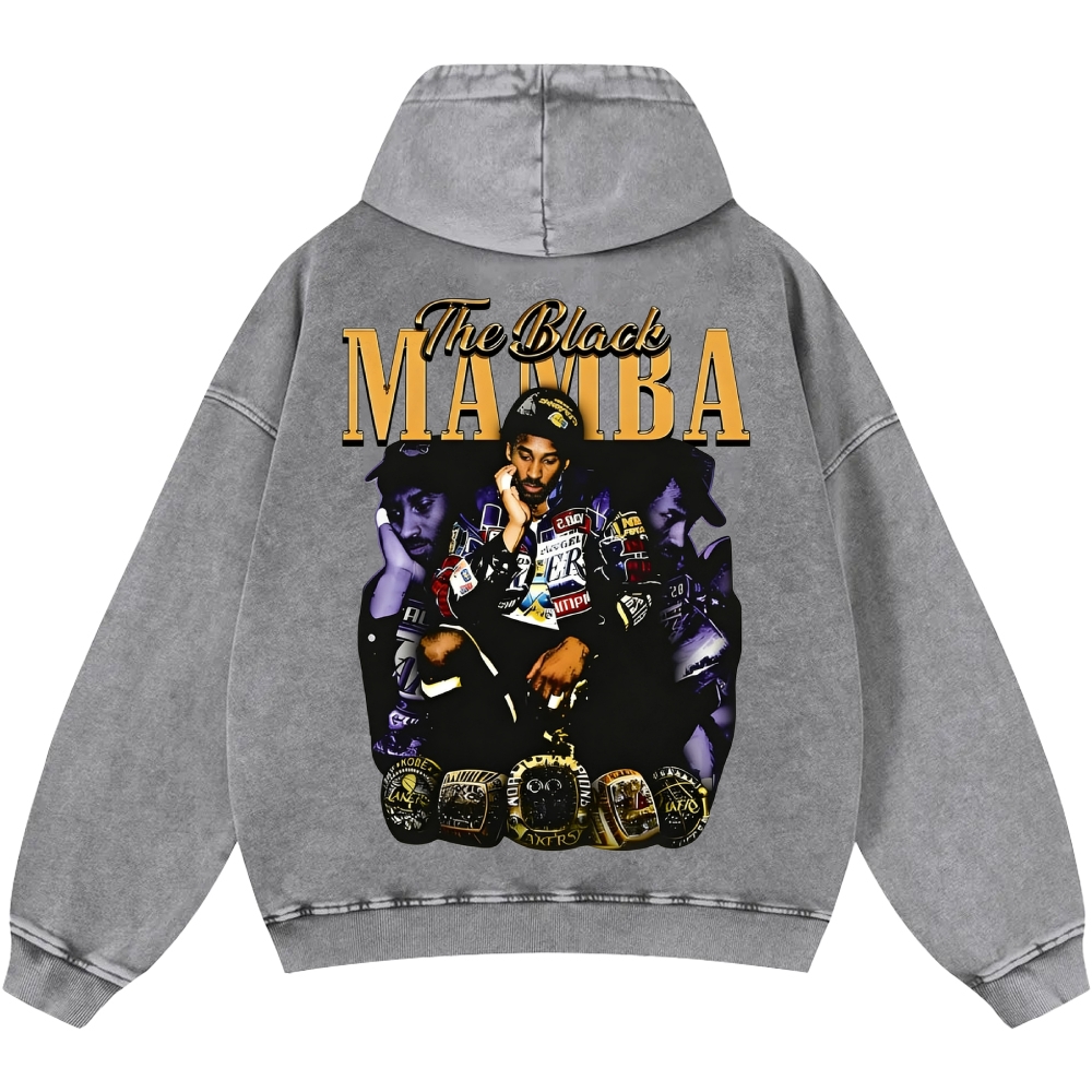 Unisex Casual Printed Double-sided Washed Hoodie 2512006005