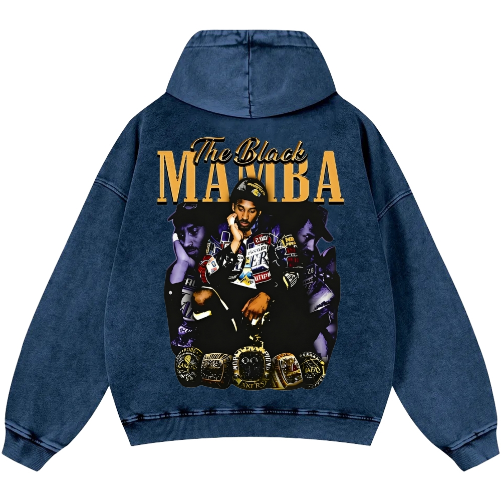 Unisex Casual Printed Double-sided Washed Hoodie 2512006005