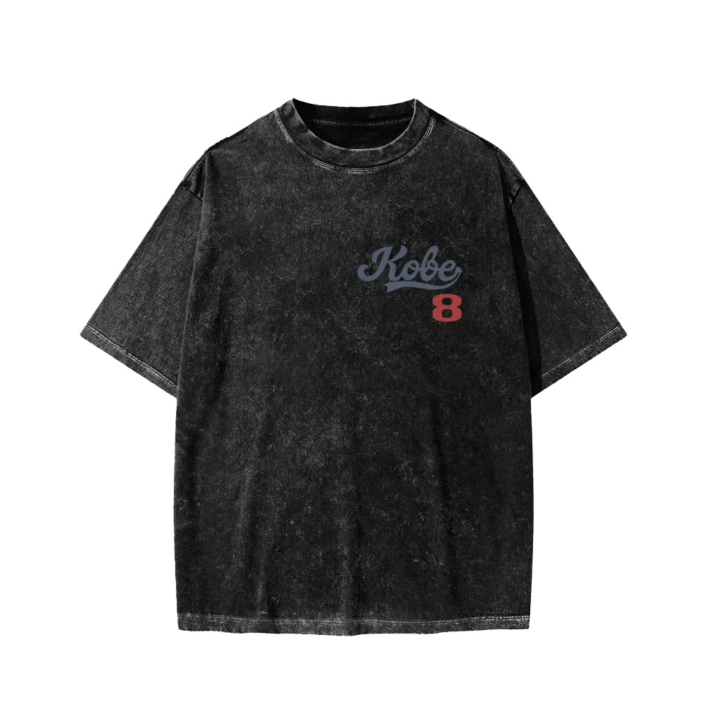 DODGERS KOBE Unisex Vintage Style Loose Fit Printed Washed Tee