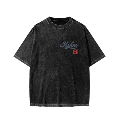 DODGERS KOBE Unisex Vintage Style Loose Fit Printed Washed Tee