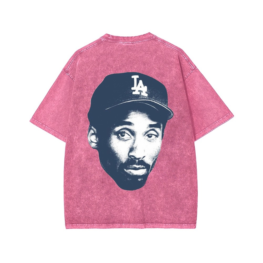 DODGERS KOBE Unisex Vintage Style Loose Fit Printed Washed Tee