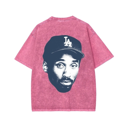 DODGERS KOBE Unisex Vintage Style Loose Fit Printed Washed Tee