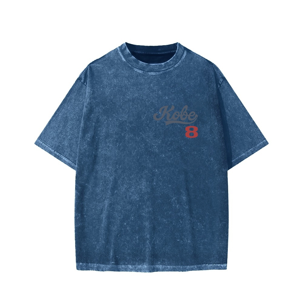 DODGERS KOBE Unisex Vintage Style Loose Fit Printed Washed Tee