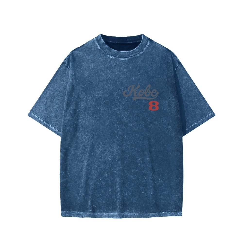 DODGERS KOBE Unisex Vintage Style Loose Fit Printed Washed Tee