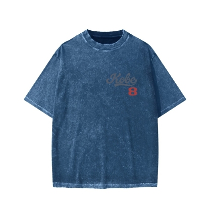 DODGERS KOBE Unisex Vintage Style Loose Fit Printed Washed Tee