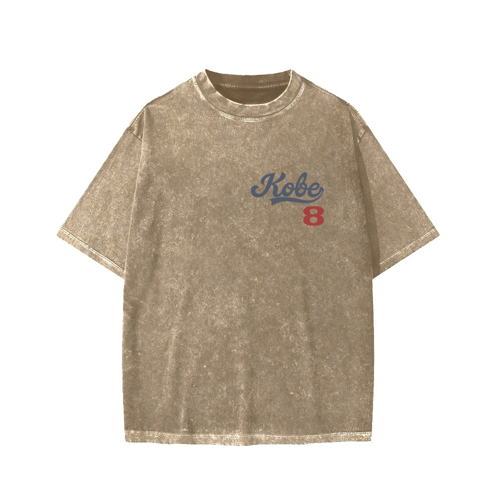 DODGERS KOBE Unisex Vintage Style Loose Fit Printed Washed Tee