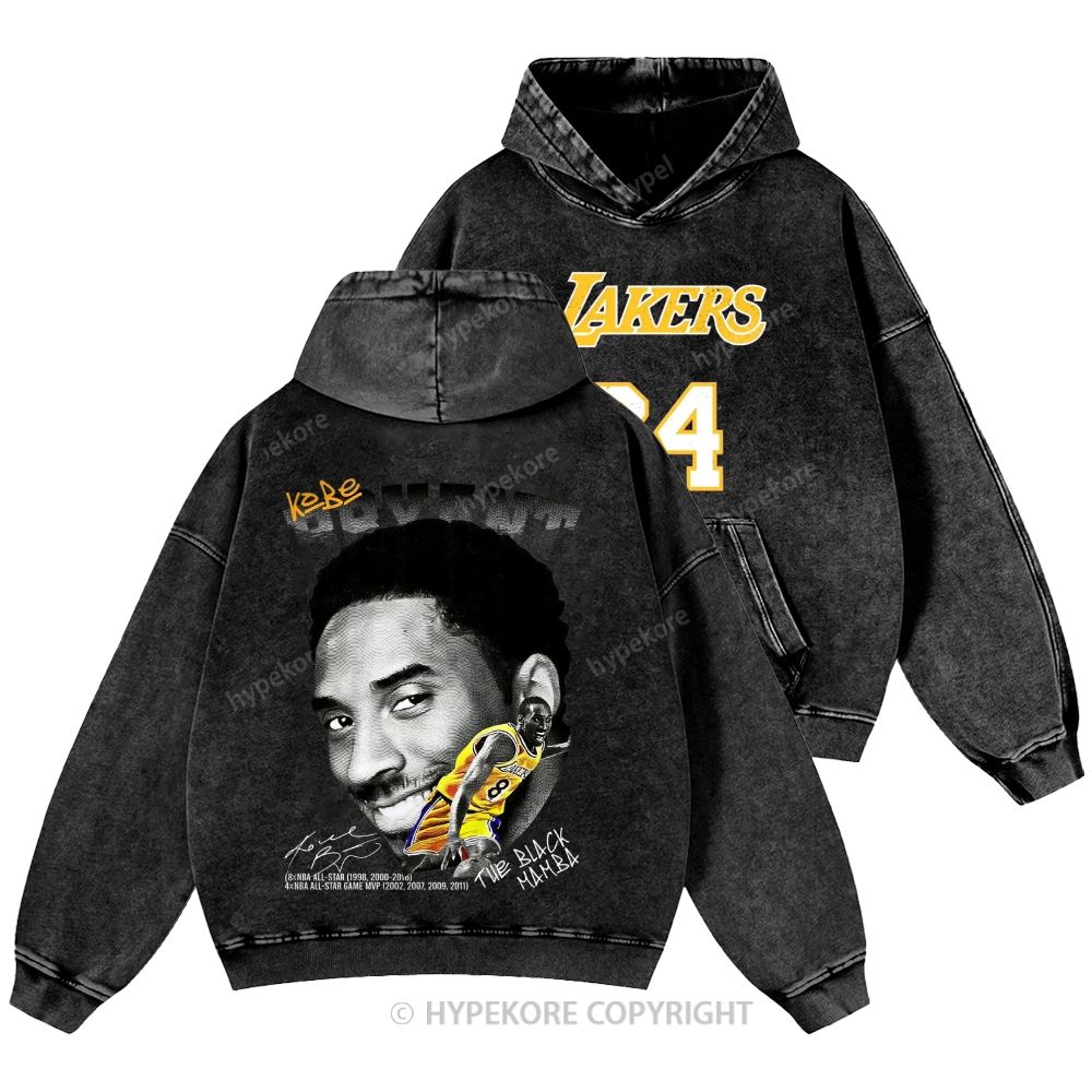 Kobe Bryant Unisex Casual Printed Double-sided Washed Hoodie