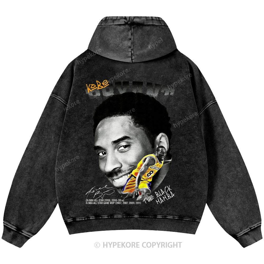 Kobe Bryant Unisex Casual Printed Double-sided Washed Hoodie