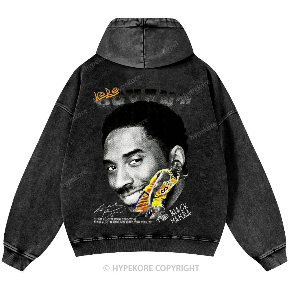 Kobe Bryant Unisex Casual Printed Double-sided Washed Hoodie