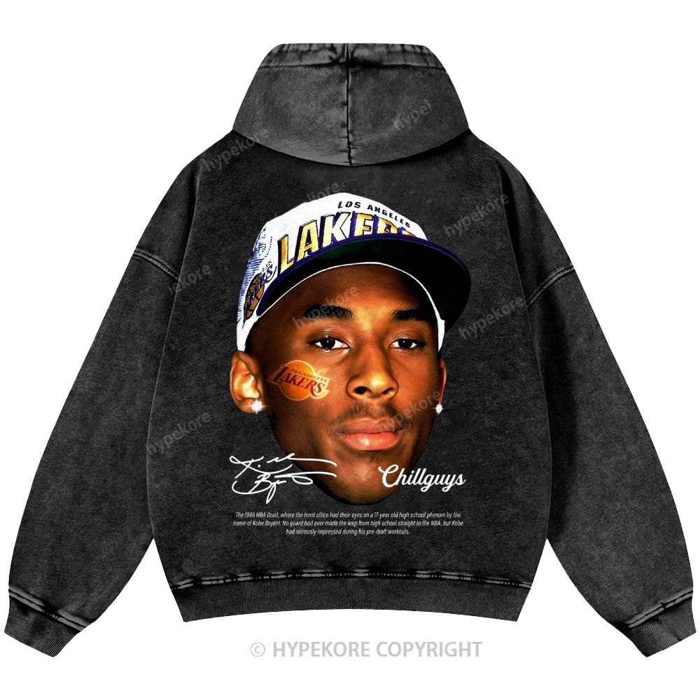 Kobe Bryant Unisex Casual Printed Double-sided Washed Hoodie