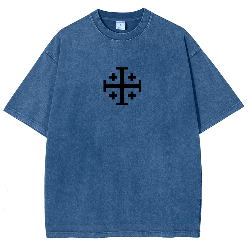 Knights Templar Crusader Banner Unisex Fit Washed T-Shirt 