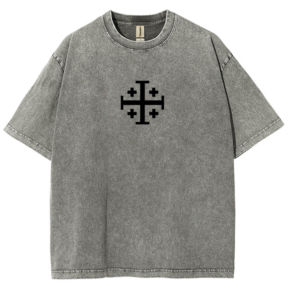 Knights Templar Crusader Banner Unisex Fit Washed T-Shirt 
