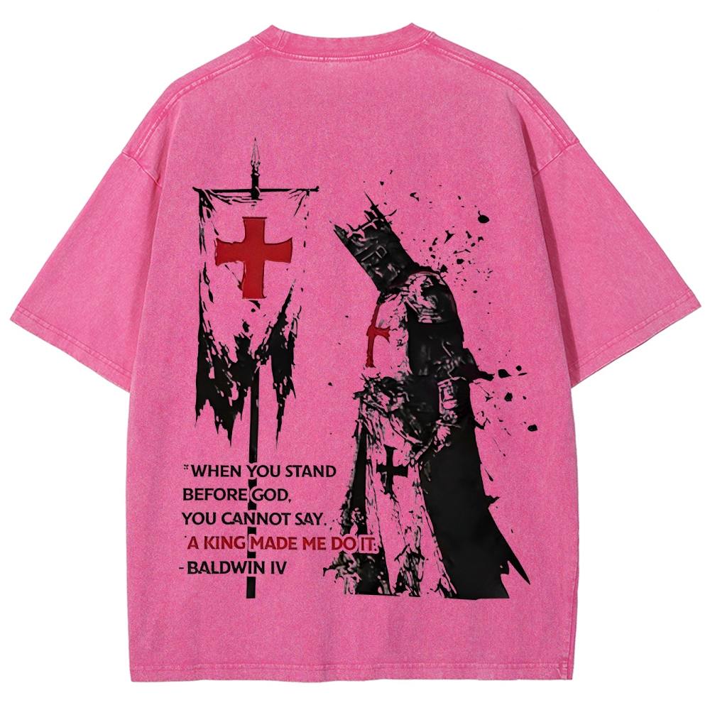 Knights Templar Crusader Banner Unisex Fit Washed T-Shirt 