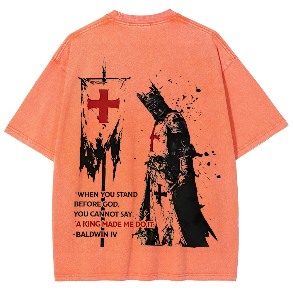 Knights Templar Crusader Banner Unisex Fit Washed T-Shirt 