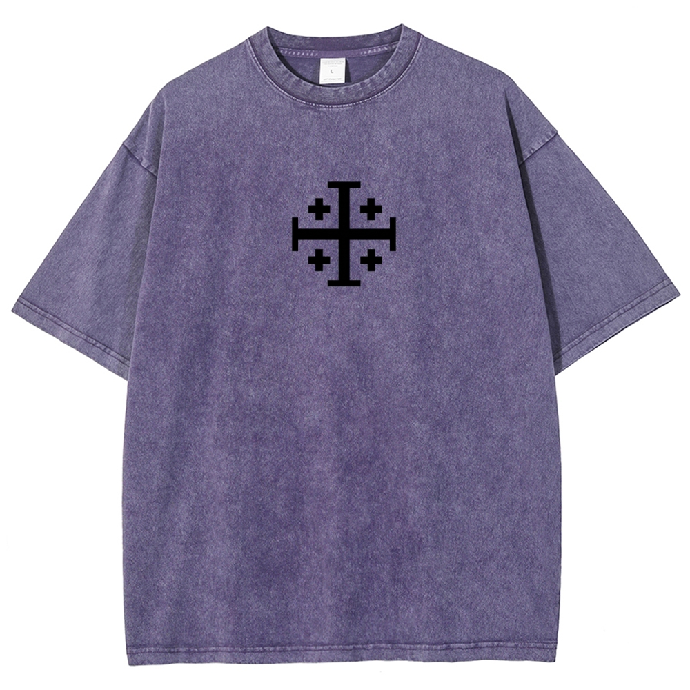 Knights Templar Crusader Banner Unisex Fit Washed T-Shirt 