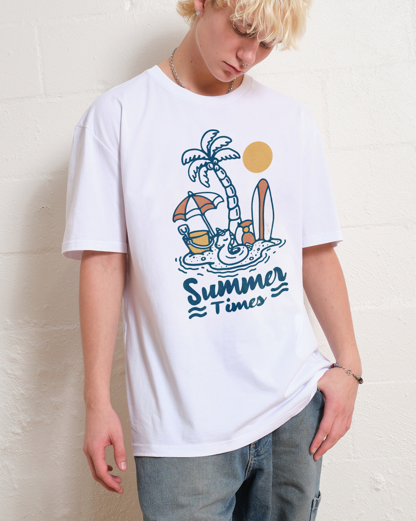 Cotton T-Shirt | Surf Unisex Fit Summer Times | TIDESENCE
