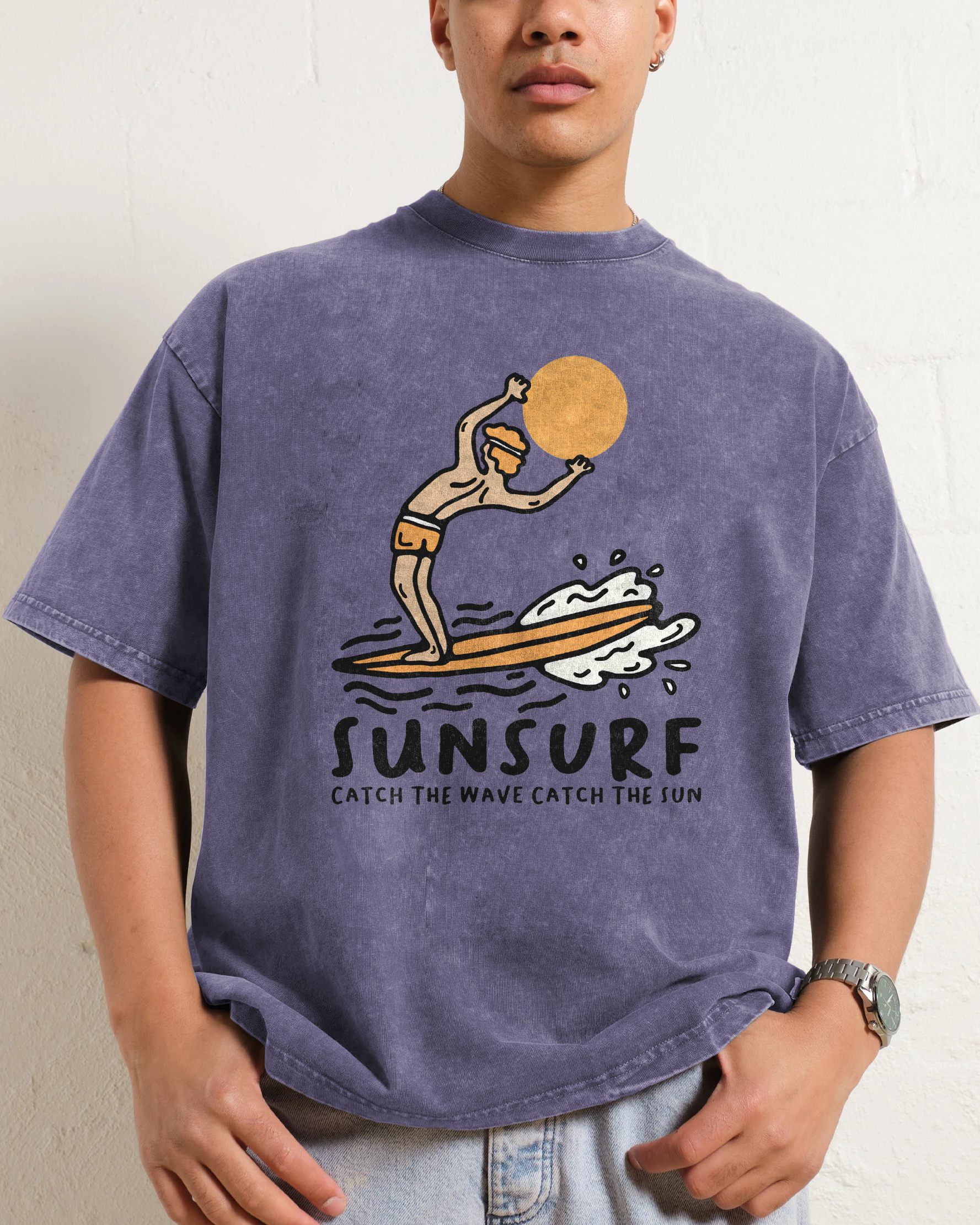 Washed T-Shirt | Unisex Fit Sunsurf TEE | TIDESENCE