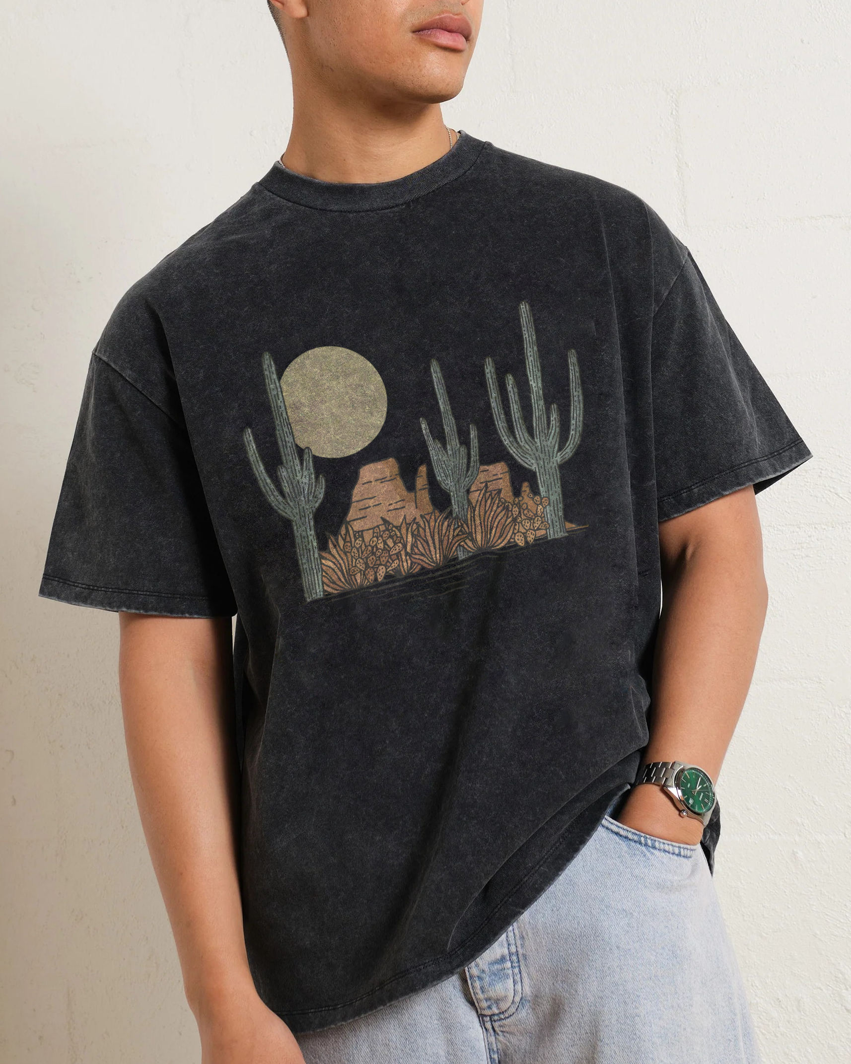 Washed T-Shirt | Landscape Desert Unisex Fit | TIDESENCE