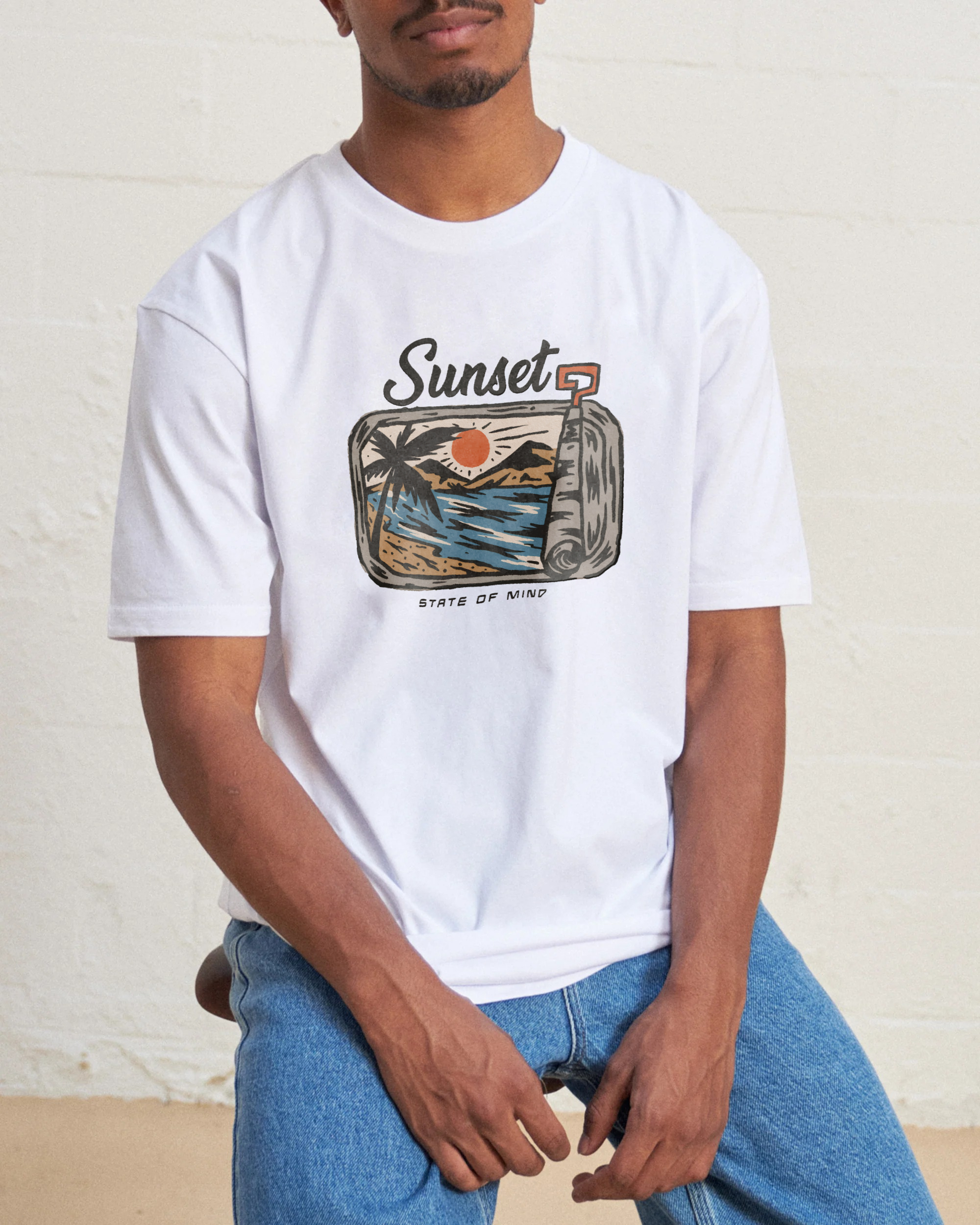 Cotton T-Shirt | Surf Sunset Unisex Fit State Of Mind | TIDESENCE