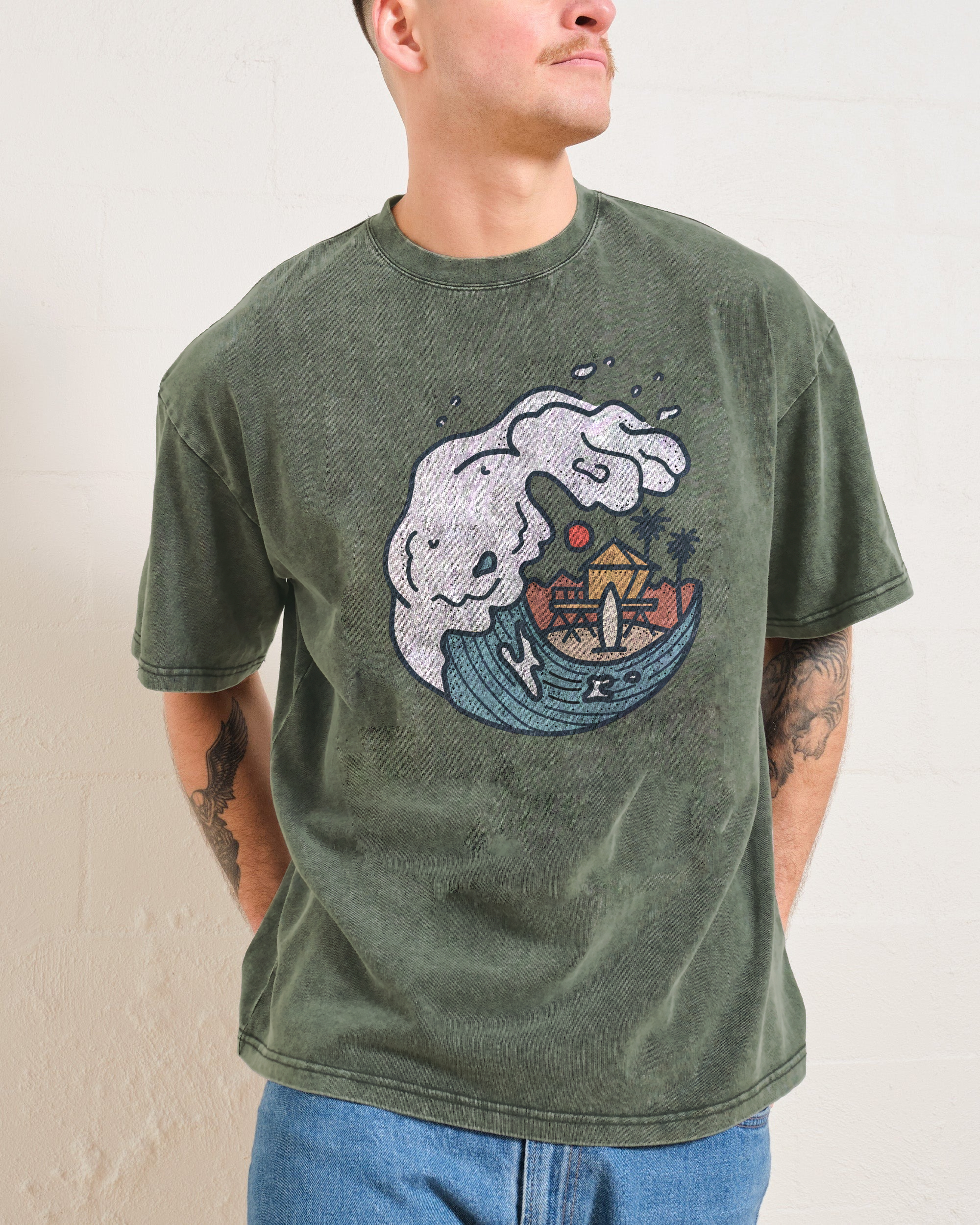 Washed T-Shirt | Unisex Fit Surf TEE | TIDESENCE