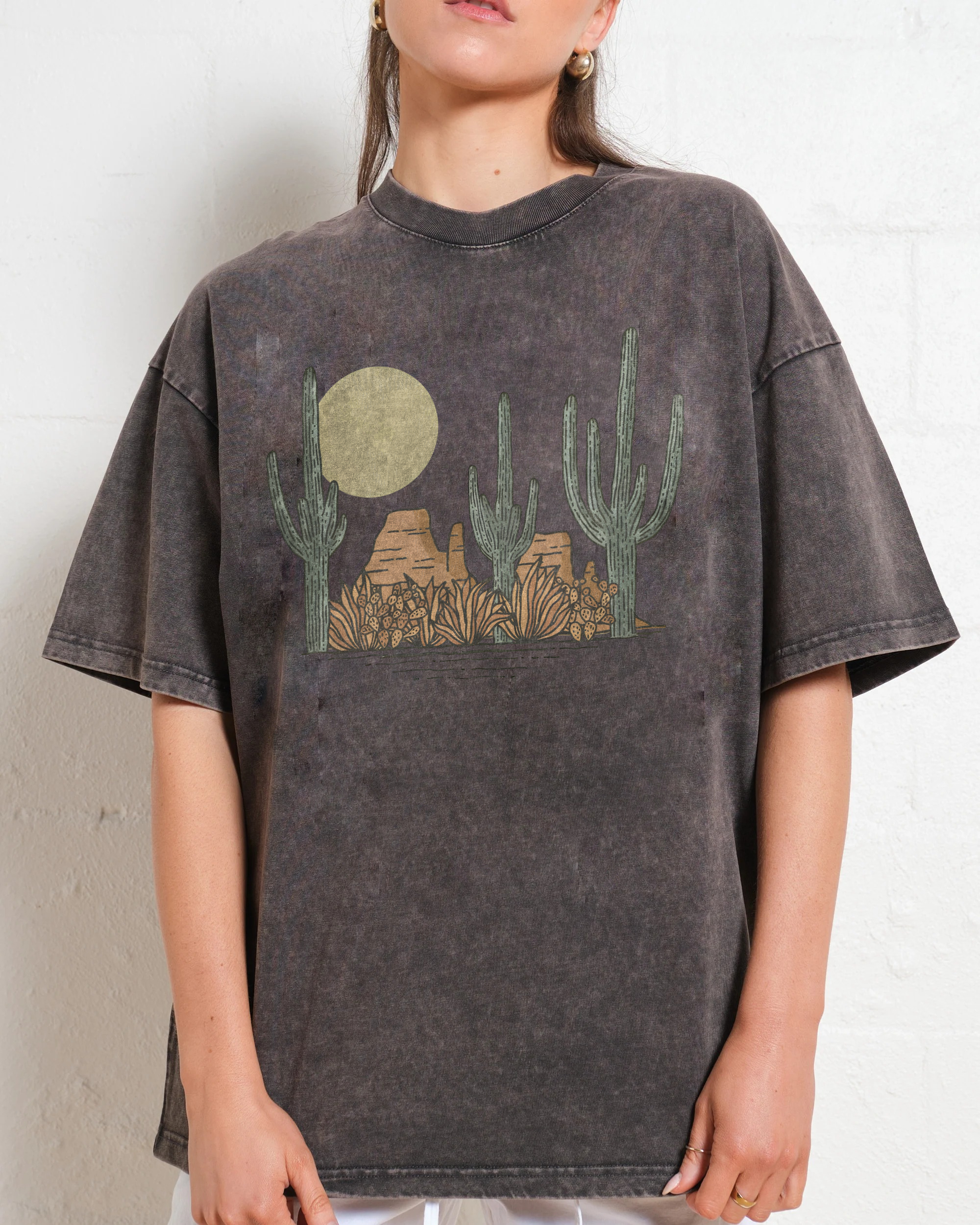 Washed T-Shirt | Landscape Desert Unisex Fit | TIDESENCE