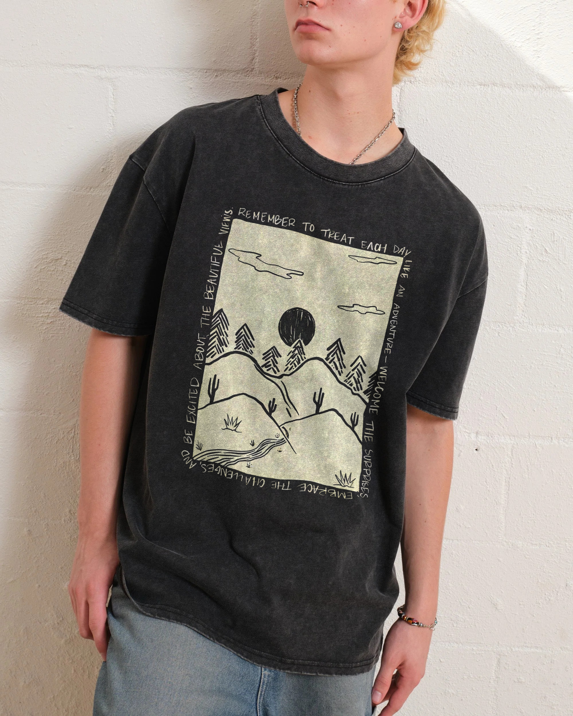 Washed T-Shirt | Landscape Unisex Fit | TIDESENCE