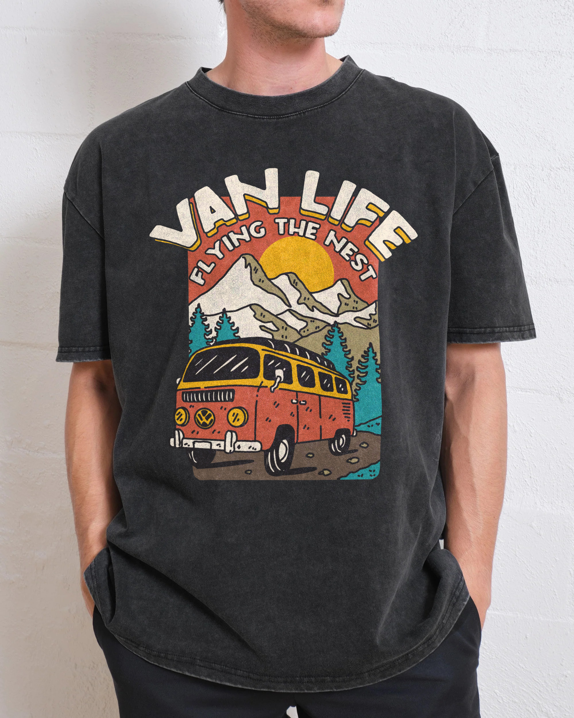 Washed T-Shirt | Adventure Journey Unisex Fit Van Life | TIDESENCE