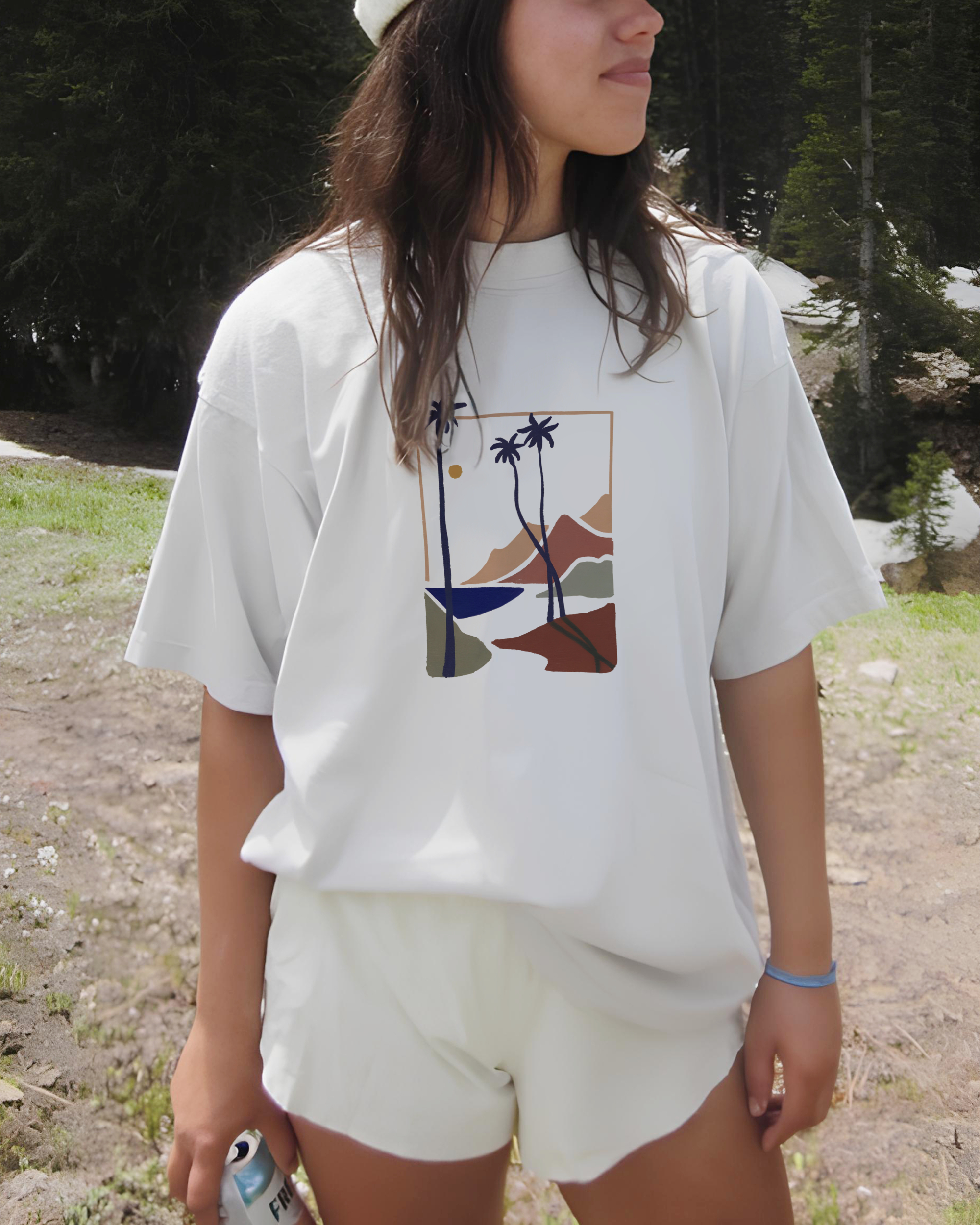 Cotton T-Shirt | Unisex Fit Landscape TEE | TIDESENCE