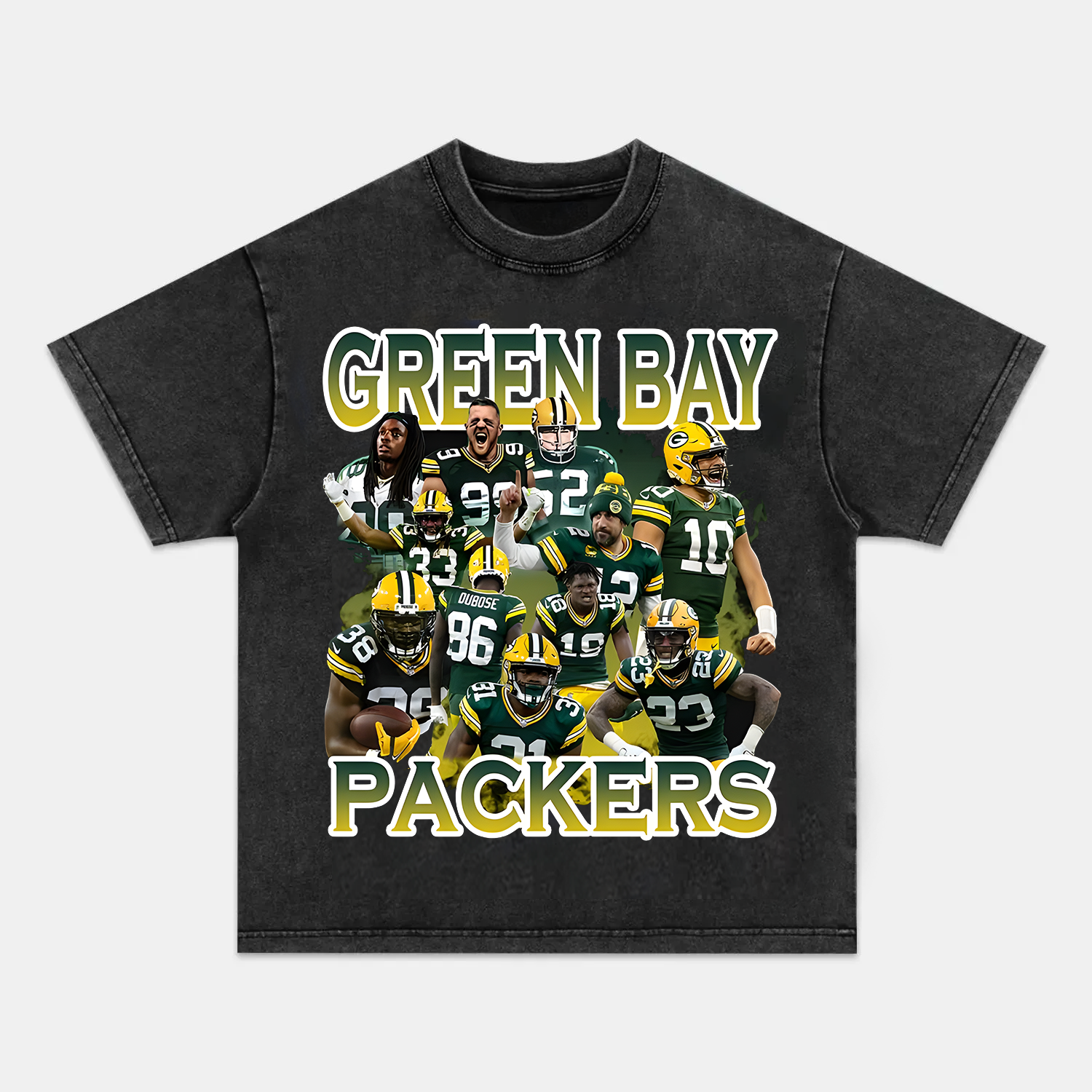 Unisex-Adult Ultra Cotton Washed T-Shirt Graphic GREEN BAY PACKERS TEE