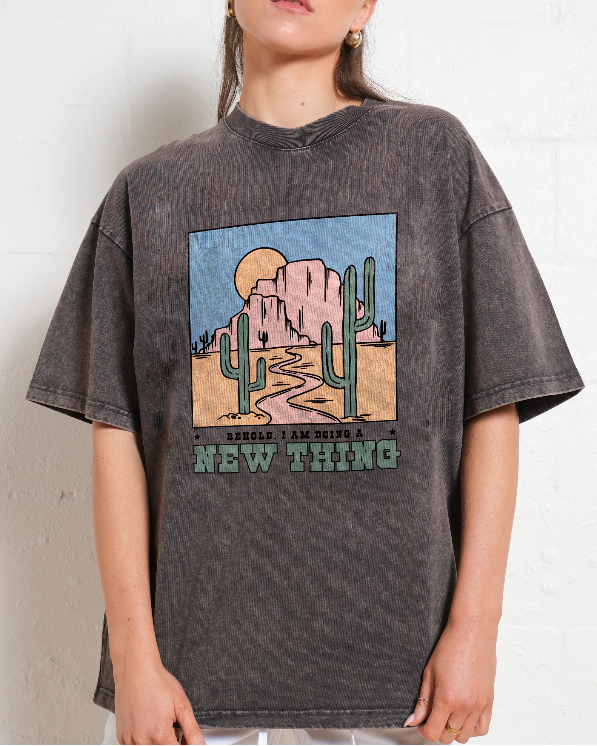 Washed T-Shirt | Unisex Fit Be Hold AM Doing A New Thing | TIDESENCE