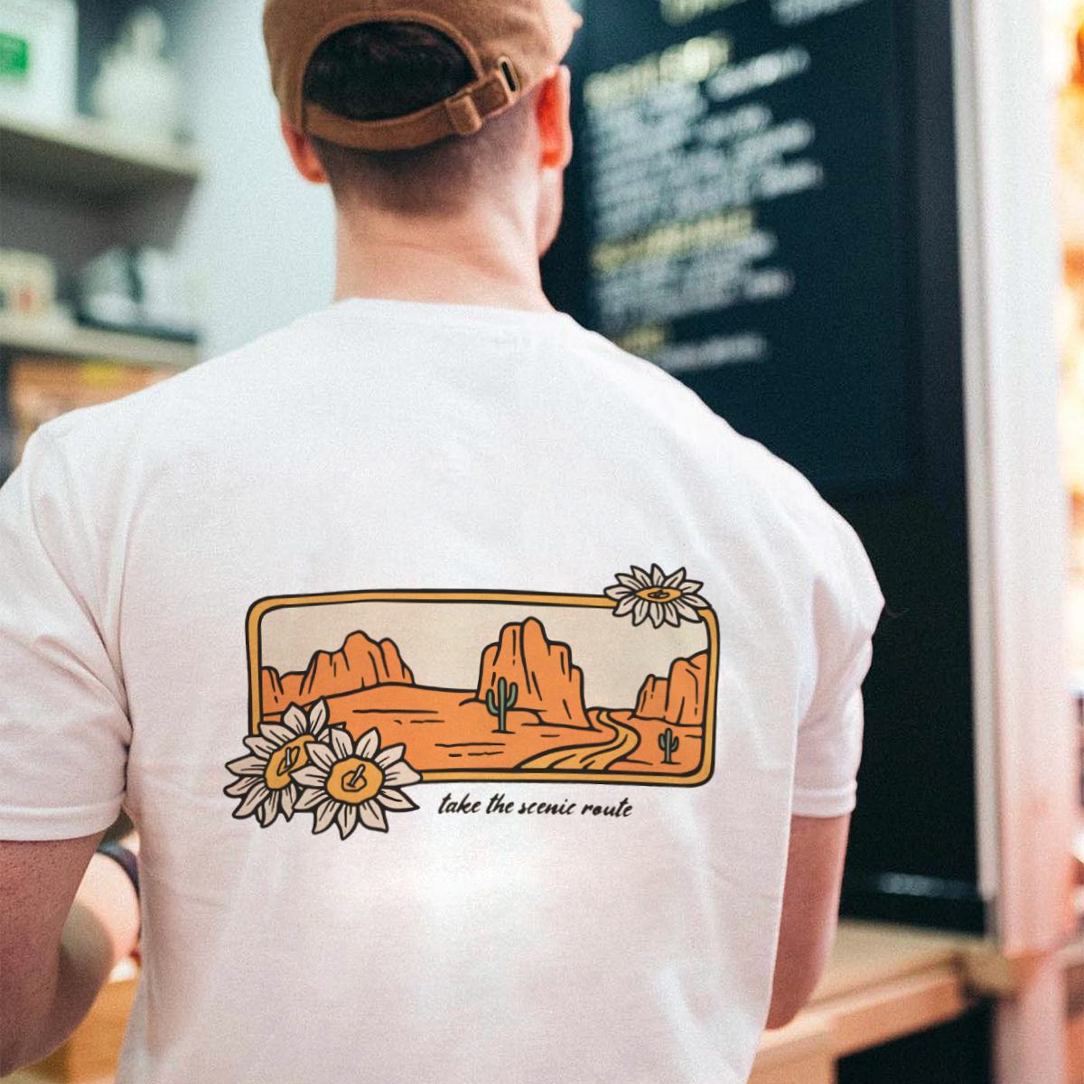 Cotton T-Shirt | Landscape Casual Short Sleeve T-Shirt | TIDESENCE