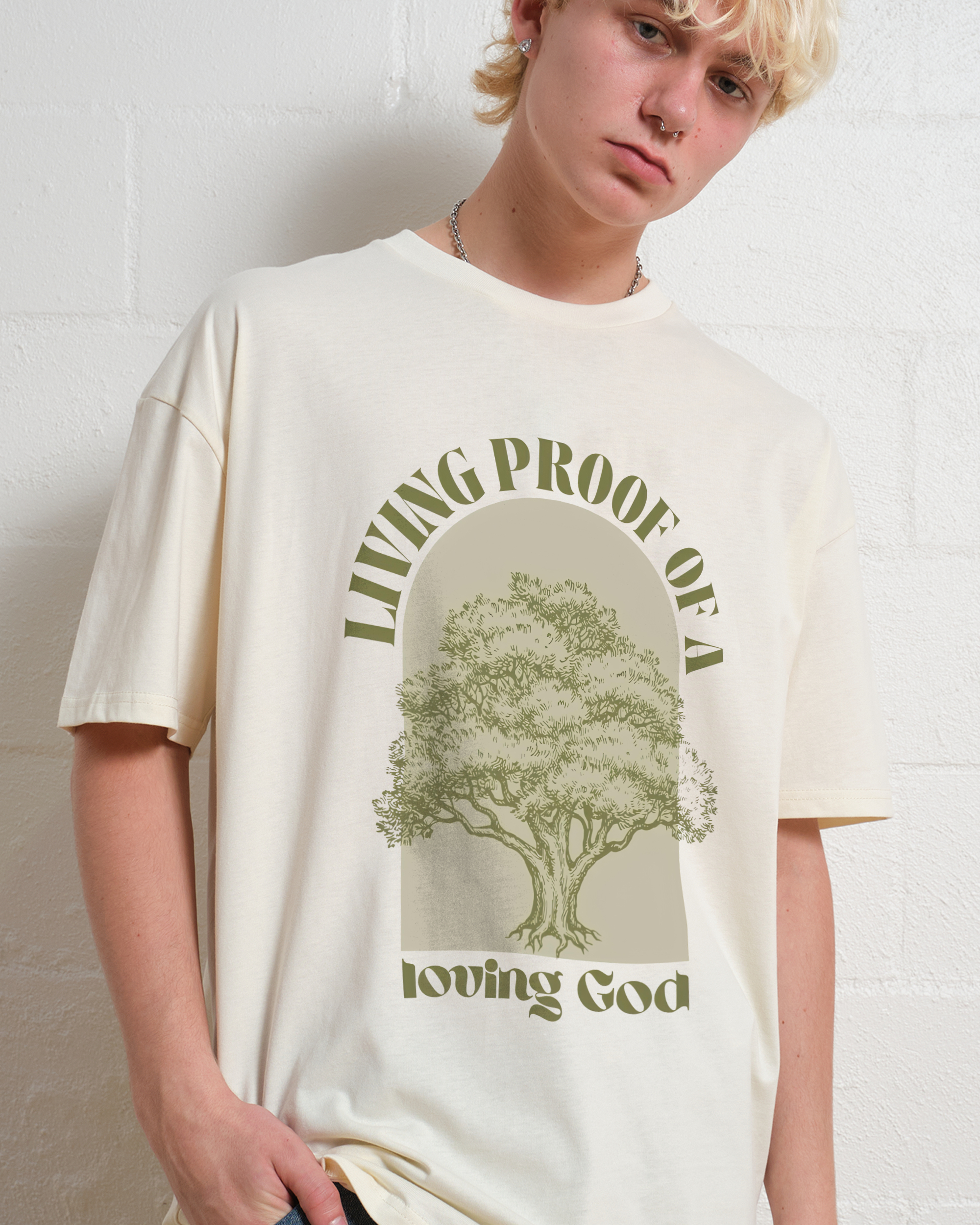 Cotton T-Shirt | Forest Living Proof Of A Loving God | TIDESENCE