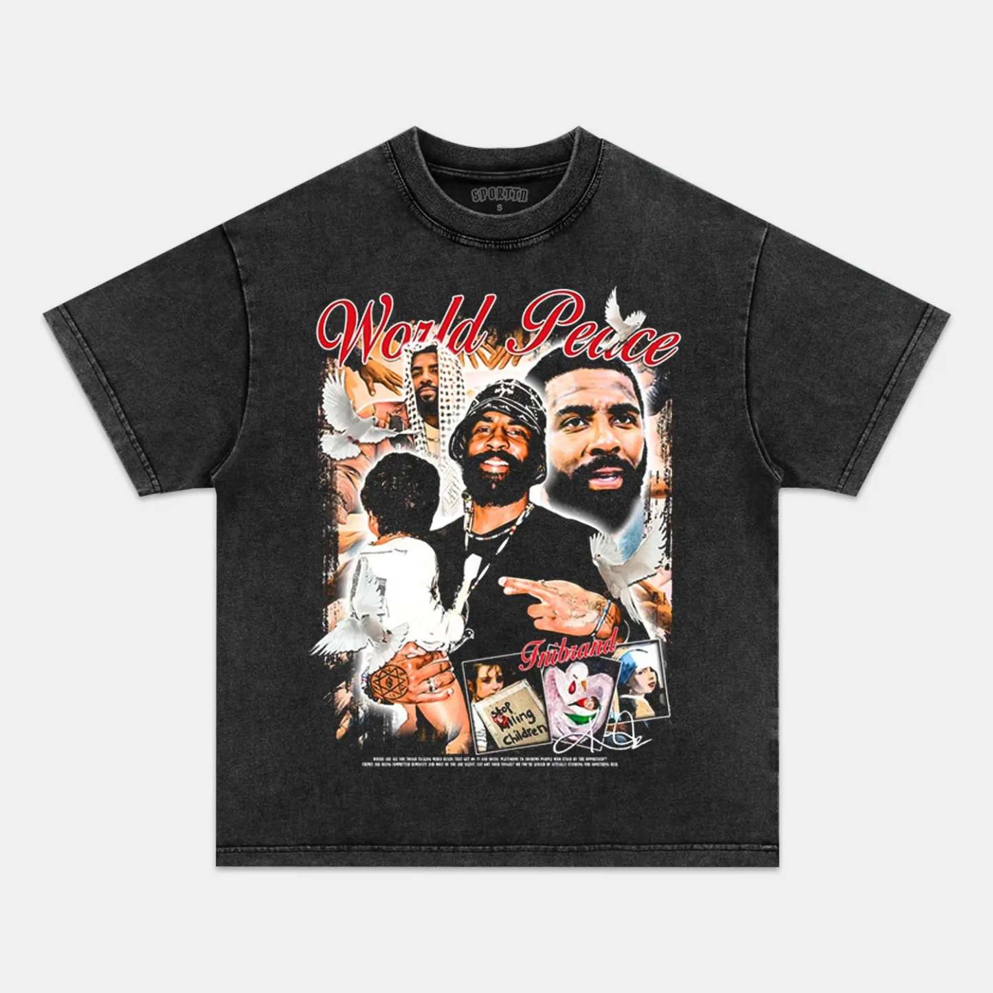 Unisex-Adult Ultra Cotton Washed T-Shirt Graphic KYRIE IRVING V2 VINTAGE TEE