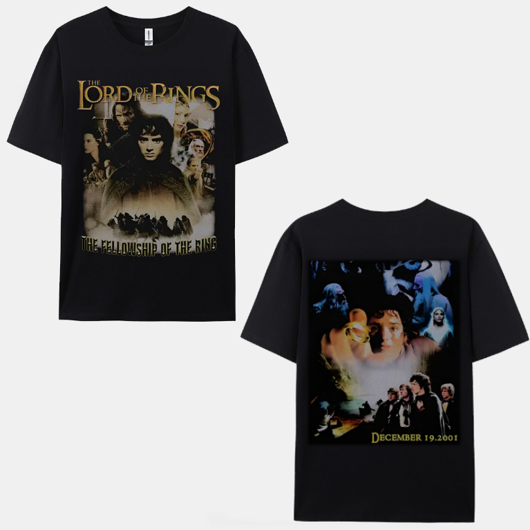Unisex-Adult Ultra Cotton Washed T-Shirt Graphic LORD OF THE RINGS TEE