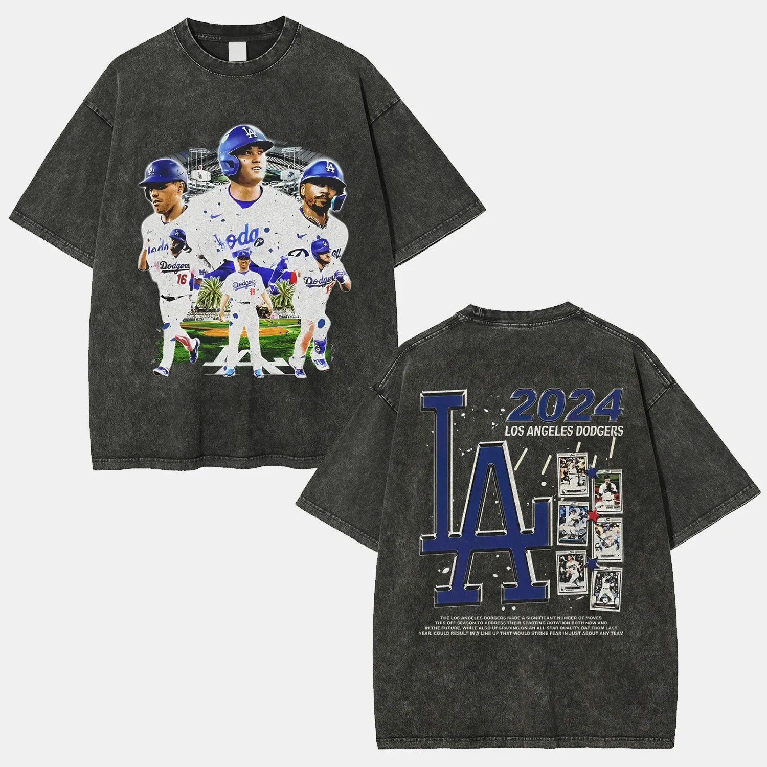 T-Shirt 2024 DODGERS Graphic TEE Unisex-Adult Cotton Washed | TIDESENCE