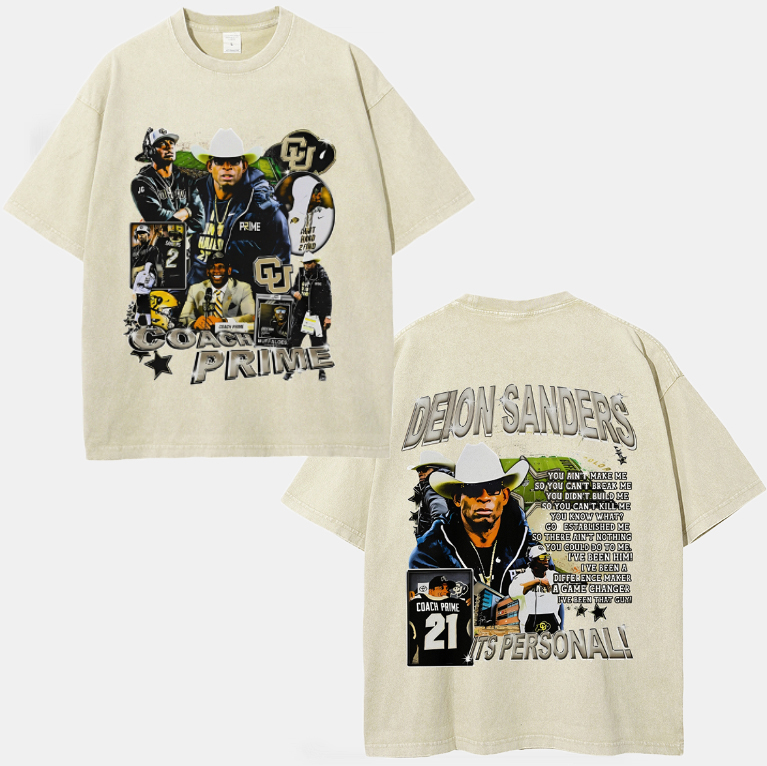 Unisex-Adult Ultra Cotton Washed T-Shirt Graphic  COACH PRIME TEE 