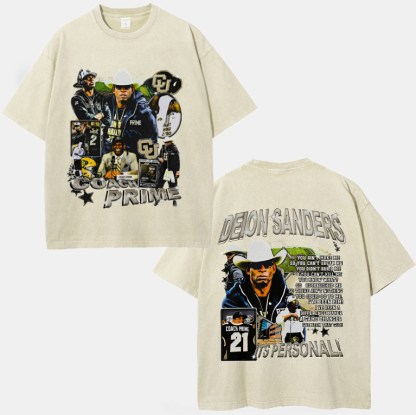 Unisex-Adult Ultra Cotton Washed T-Shirt Graphic  COACH PRIME TEE 