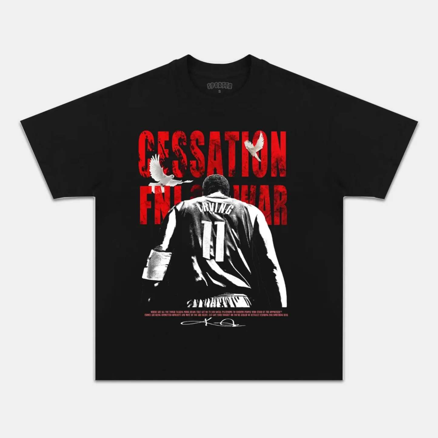 Unisex-Adult Ultra Cotton Washed T-Shirt Graphic KYRIE IRVING V4 VINTAGE TEE