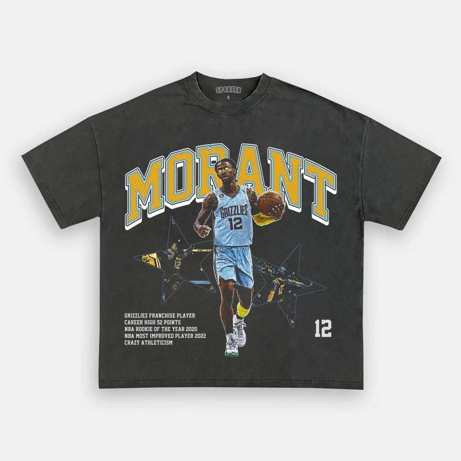 Unisex-Adult Ultra Cotton Washed T-Shirt Graphic Morant TEE