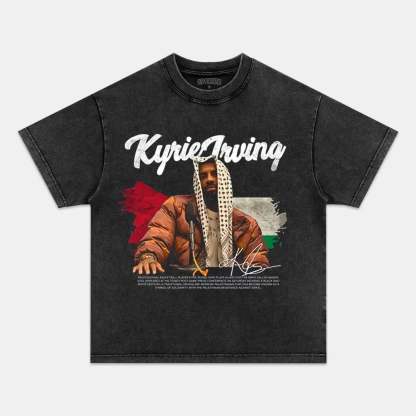 Unisex-Adult Ultra Cotton Washed T-Shirt Graphic  KYRIE IRVING VINTAGE TEE 