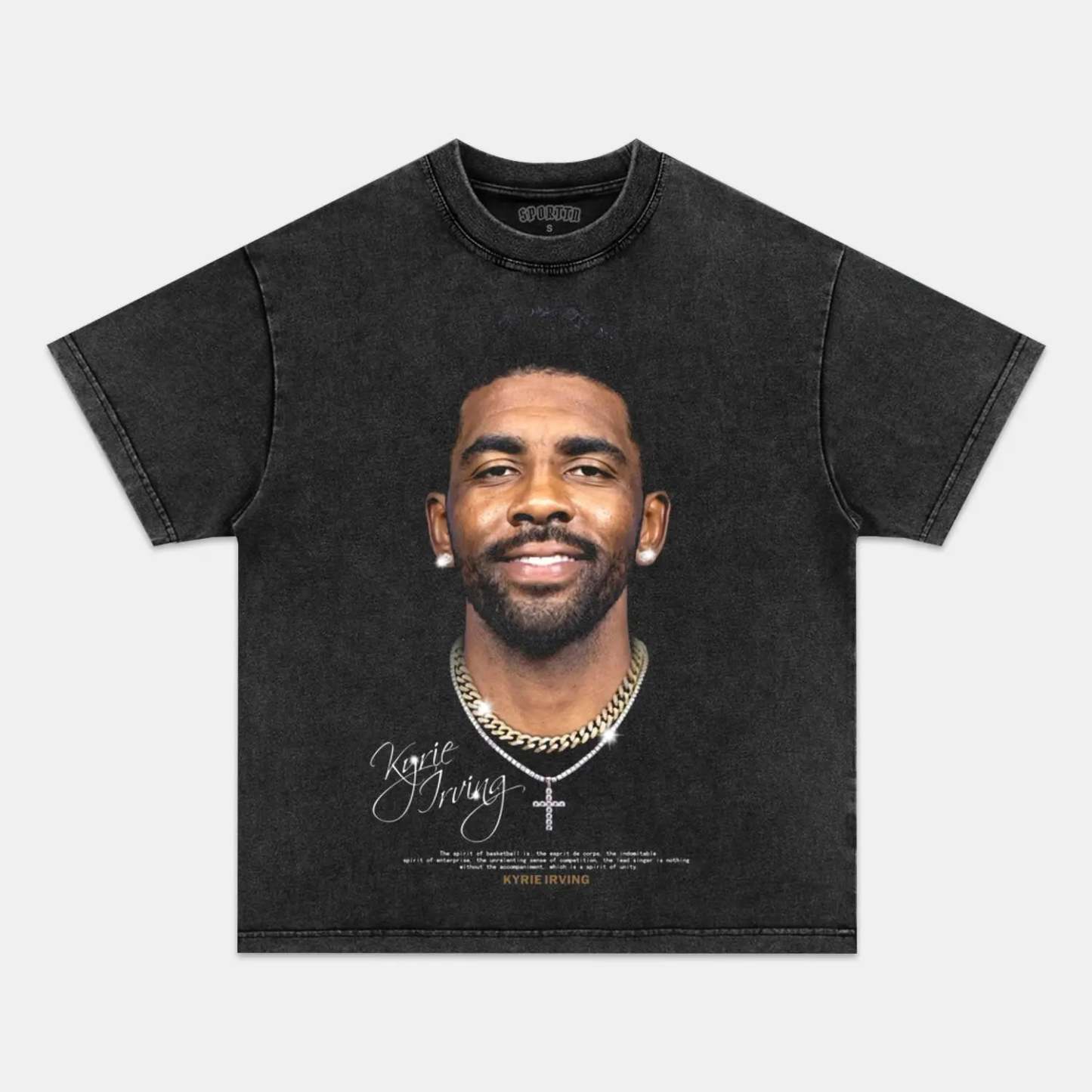 Unisex-Adult Ultra Cotton Washed T-Shirt Graphic KYRIE IRVING V6 VINTAGE TEE