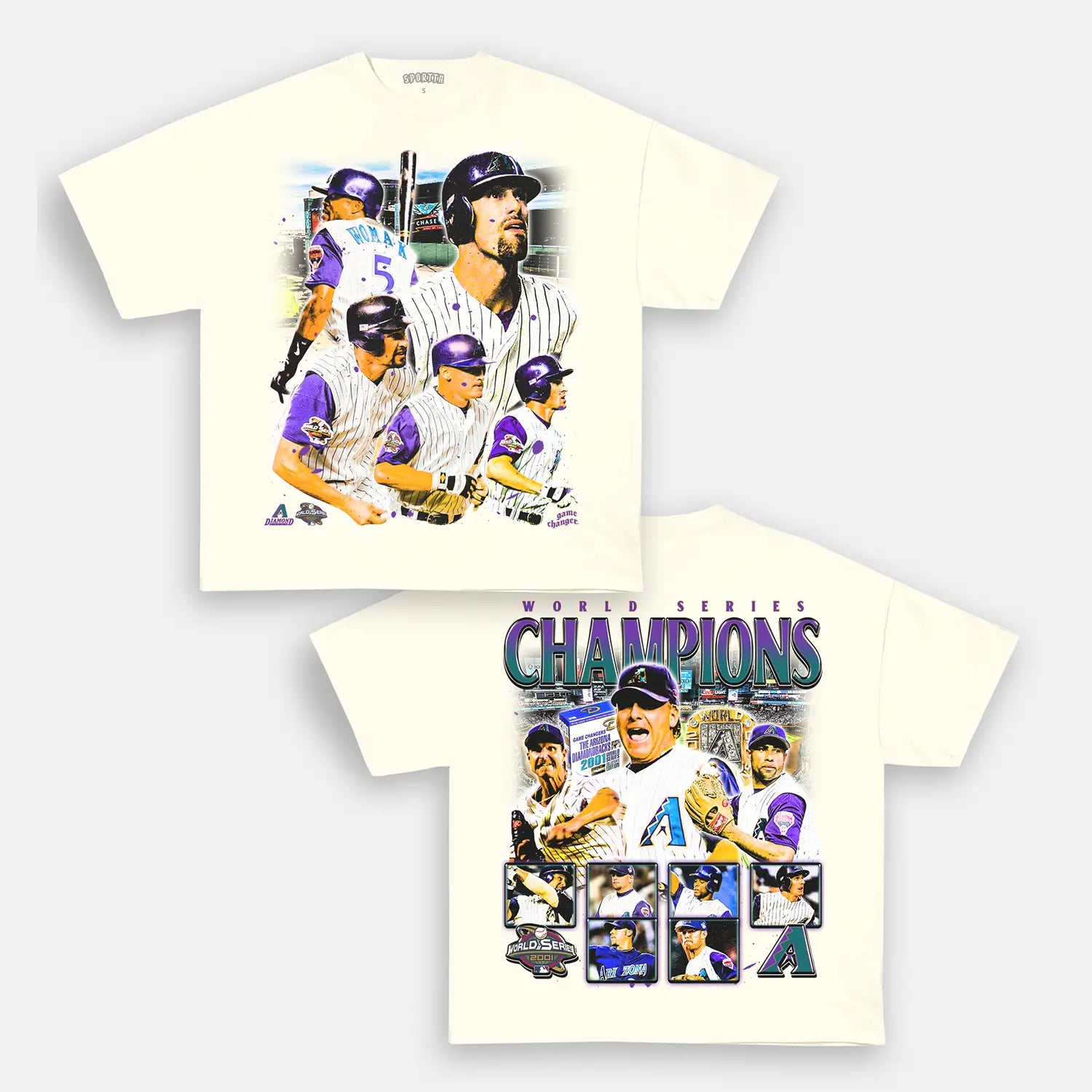 Unisex-Adult Ultra Cotton Washed T-Shirt Graphic  2001_WORLD_SERIES_CHAMPS_-_DIAMONDBACKS_TEE 