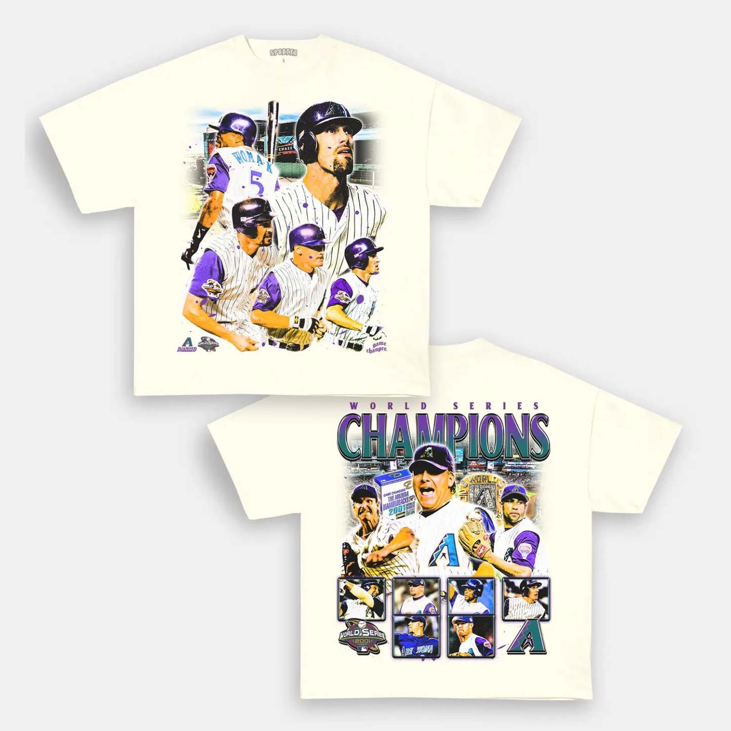 Unisex-Adult Ultra Cotton Washed T-Shirt Graphic 2001_WORLD_SERIES_CHAMPS_-_DIAMONDBACKS_TEE